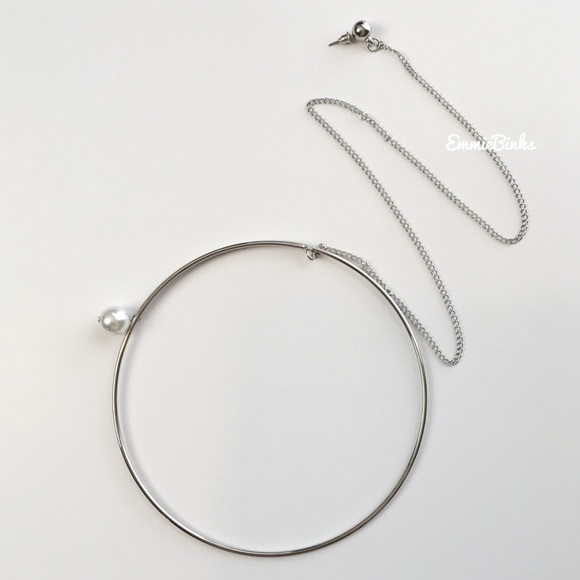 💥3for$28 New Unique Choker Collar Spring Necklace with Attached Earring - Picture 3 of 12